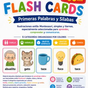 Flash Cards - Primeras Palabras y Silabas  | Listo para Imprimir