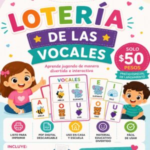 Lotería de las Vocales | Listo para Imprimir