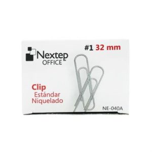 Clip Nextep Estándar Niquelado #1 32mm 100 Clips c/u