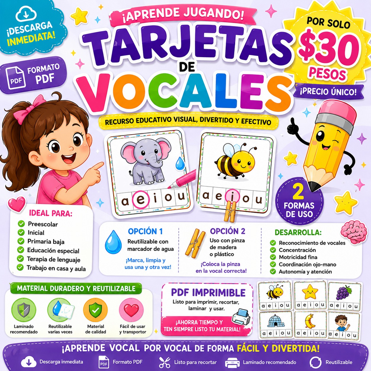 Tarjetas de Vocales